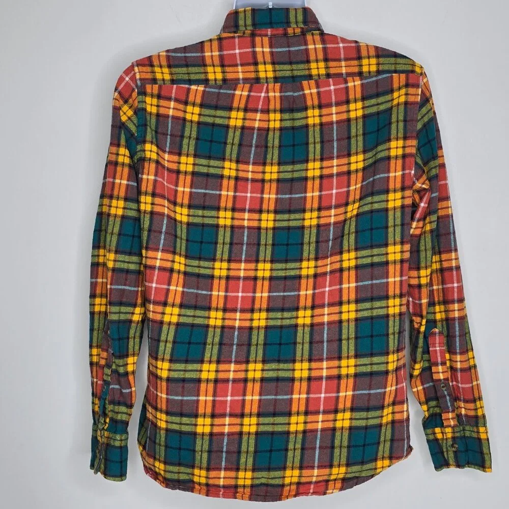 J Crew Mens Medium Button Down Shirt Flannel Plaid Pocket Long Sleeve Reimagined